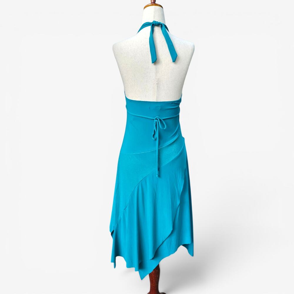 Y2k Midi Dress Asymmetrical Hem Fairycore Blue - Small - Picture 2 of 7
